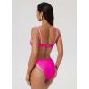 image:imageSUUKSESS Women Color Block Underwire Bikini Sets Cheeky High Cut 2 Piece SwimsuitPink Color Block