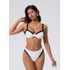 image:imageSUUKSESS Women Color Block Underwire Bikini Sets Cheeky High Cut 2 Piece SwimsuitWhite Black
