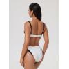 image:imageSUUKSESS Women Color Block Underwire Bikini Sets Cheeky High Cut 2 Piece SwimsuitWhite Black