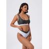 image:imageSUUKSESS Women Cutout Color Block Bikini Sets Sexy High Cut 2 Piece Bathing SuitBlack White Polka Dots