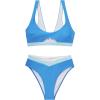 image:imageSUUKSESS Women Cutout Color Block Bikini Sets Sexy High Cut 2 Piece Bathing SuitBlue