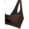 image:imageSUUKSESS Women Cutout Color Block Bikini Sets Sexy High Cut 2 Piece Bathing SuitDark Brown