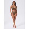 image:imageSUUKSESS Women Cutout Color Block Bikini Sets Sexy High Cut 2 Piece Bathing SuitLeopard
