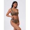 image:imageSUUKSESS Women Cutout Color Block Bikini Sets Sexy High Cut 2 Piece Bathing SuitLeopard