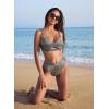 image:imageSUUKSESS Women Cutout Color Block Bikini Sets Sexy High Cut 2 Piece Bathing SuitShiny Black