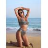 image:imageSUUKSESS Women Cutout Color Block Bikini Sets Sexy High Cut 2 Piece Bathing SuitShiny Black