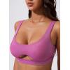 image:imageSUUKSESS Women Cutout Color Block Bikini Sets Sexy High Cut 2 Piece Bathing SuitShiny Pink