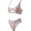 image:imageSUUKSESS Women Cutout Color Block Bikini Sets Sexy High Cut 2 Piece Bathing SuitYellow Floral