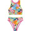 image:imageSUUKSESS Women High Waisted Bikini Sets High Neck Sporty Two Piece Swimsuits170 Neon Floral