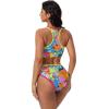 image:imageSUUKSESS Women High Waisted Bikini Sets High Neck Sporty Two Piece Swimsuits170 Neon Floral