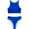 image:imageSUUKSESS Women High Waisted Bikini Sets High Neck Sporty Two Piece Swimsuits170 Royal Blue Color Block