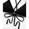 image:imageSUUKSESS Women High Waisted Triangle Bikini Sets Textured O Ring 2 Piece Swimsuit178 Black