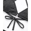 image:imageSUUKSESS Women High Waisted Triangle Bikini Sets Textured O Ring 2 Piece Swimsuit178 White Black Striped