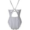 image:imageSUUKSESS Women One Piece Tummy Control Swimsuit Deep V Neck Cutout Bathing SuitStriped