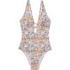 image:imageSUUKSESS Women One Piece Tummy Control Swimsuit Deep V Neck Cutout Bathing SuitYellow Floral