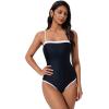 image:imageSUUKSESS Women One Piece Tummy Control Swimsuit Sexy Color Block Bathing SuitBlack