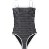 image:imageSUUKSESS Women One Piece Tummy Control Swimsuit Sexy Color Block Bathing SuitBlack White Polka Dots