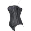image:imageSUUKSESS Women One Piece Tummy Control Swimsuit Sexy Color Block Bathing SuitBlack White Polka Dots