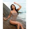 image:imageSUUKSESS Women One Piece Tummy Control Swimsuit Sexy Color Block Bathing SuitLeopard