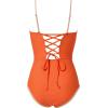 image:imageSUUKSESS Women One Piece Tummy Control Swimsuit Sexy Color Block Bathing SuitOrange