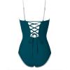 image:imageSUUKSESS Women One Piece Tummy Control Swimsuit Sexy Color Block Bathing SuitPeacock Blue White