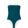 image:imageSUUKSESS Women One Piece Tummy Control Swimsuit Sexy Color Block Bathing SuitPeacock Blue White