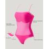 image:imageSUUKSESS Women One Piece Tummy Control Swimsuit Sexy Color Block Bathing SuitPink