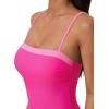 image:imageSUUKSESS Women One Piece Tummy Control Swimsuit Sexy Color Block Bathing SuitPink