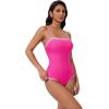 image:imageSUUKSESS Women One Piece Tummy Control Swimsuit Sexy Color Block Bathing SuitPink
