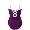 image:imageSUUKSESS Women One Piece Tummy Control Swimsuit Sexy Color Block Bathing SuitPurple
