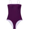 image:imageSUUKSESS Women One Piece Tummy Control Swimsuit Sexy Color Block Bathing SuitPurple