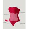image:imageSUUKSESS Women One Piece Tummy Control Swimsuit Sexy Color Block Bathing SuitRed