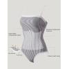 image:imageSUUKSESS Women One Piece Tummy Control Swimsuit Sexy Color Block Bathing SuitWhite Black Striped