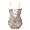 image:imageSUUKSESS Women One Piece Tummy Control Swimsuit Sexy Color Block Bathing SuitYellow Floral