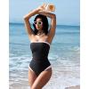 image:imageSUUKSESS Women One Piece Tummy Control Swimsuit Strapless Bandeau Bathing SuitBlack