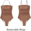 image:imageSUUKSESS Women One Piece Tummy Control Swimsuit Strapless Bandeau Bathing SuitLeopard