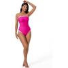image:imageSUUKSESS Women One Piece Tummy Control Swimsuit Strapless Bandeau Bathing SuitPink
