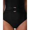 image:imageSUUKSESS Women Retro One Piece Swimsuit Metal Tummy Control V Neck Bathing Suit167 Black