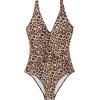 image:imageSUUKSESS Women Retro One Piece Swimsuit Metal Tummy Control V Neck Bathing Suit167 Leopard