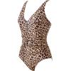 image:imageSUUKSESS Women Retro One Piece Swimsuit Metal Tummy Control V Neck Bathing Suit167 Leopard