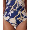 image:imageSUUKSESS Women Retro One Piece Swimsuit Metal Tummy Control V Neck Bathing Suit167 Navy Blue Floral