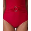 image:imageSUUKSESS Women Retro One Piece Swimsuit Metal Tummy Control V Neck Bathing Suit167 Red