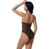 image:imageSUUKSESS Women Sexy Cut Out One Piece Swimsuit Tummy Control High Cut Bathing Suit182 Beige Brown