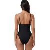 image:imageSUUKSESS Women Sexy Cut Out One Piece Swimsuit Tummy Control High Cut Bathing Suit182 Black