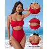 image:imageSUUKSESS Women Sexy Cut Out One Piece Swimsuit Tummy Control High Cut Bathing Suit182 Red