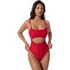 image:imageSUUKSESS Women Sexy Cut Out One Piece Swimsuit Tummy Control High Cut Bathing Suit182 Red