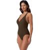 image:imageSUUKSESS Women Sexy Low Back One Piece Swimsuit Slimming Tummy Control Bathing Suit180 Deep Brown