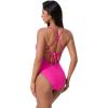 image:imageSUUKSESS Women Sexy Low Back One Piece Swimsuit Slimming Tummy Control Bathing Suit180 Hot Pink