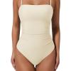 image:imageSUUKSESS Women Sexy One Piece Swimsuit Tummy Control Square Neck Bathing Suit154 Beige White