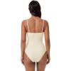 image:imageSUUKSESS Women Sexy One Piece Swimsuit Tummy Control Square Neck Bathing Suit154 Beige White